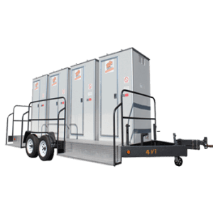 Porta Potties For Construction 4 Units Vip Restroom Trailer For Rental